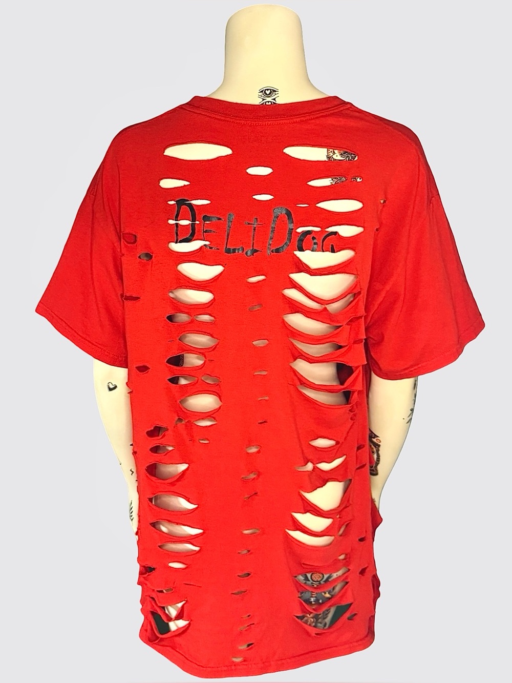 Red shredded ghost face tee - Picture 4 of 7